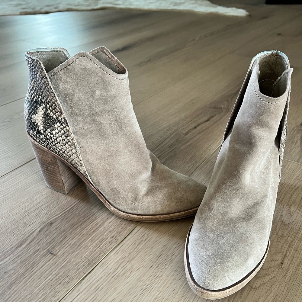 Dolce Vita suede and snake print booties